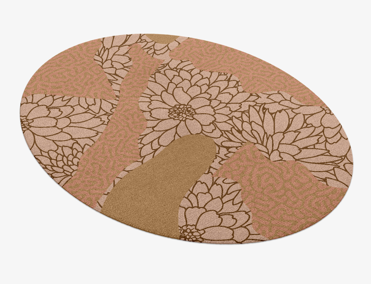 Dianthus Field of Flowers Oval Hand Knotted Tibetan Wool Custom Rug by Rug Artisan