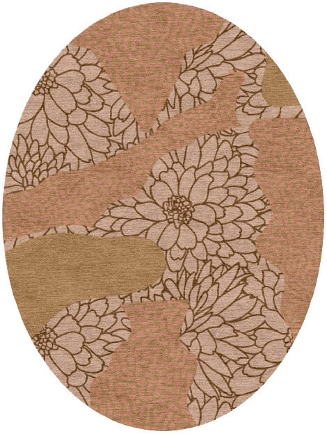 Dianthus Field of Flowers Oval Hand Knotted Tibetan Wool Custom Rug by Rug Artisan