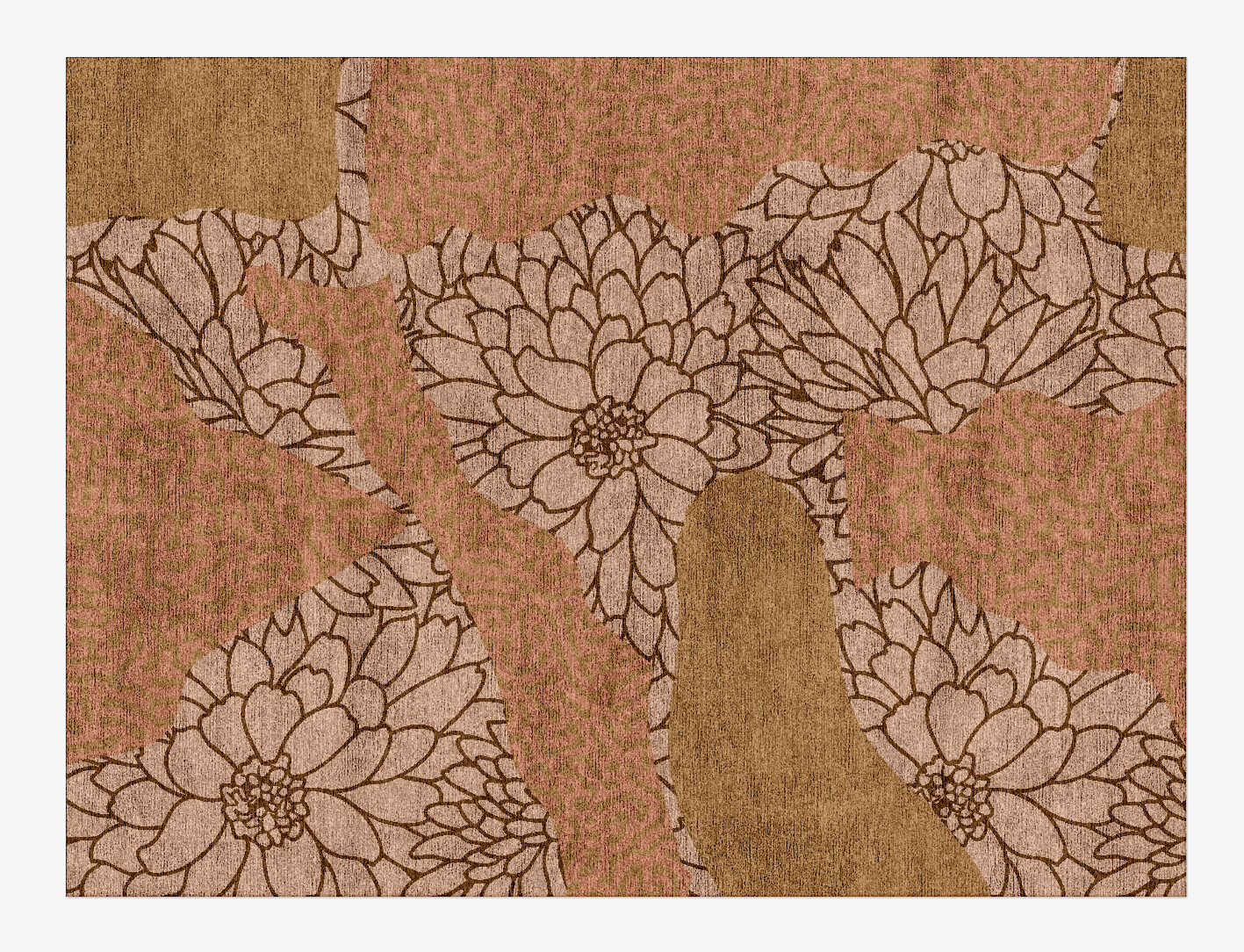 Dianthus Field of Flowers Rectangle Hand Knotted Bamboo Silk Custom Rug by Rug Artisan