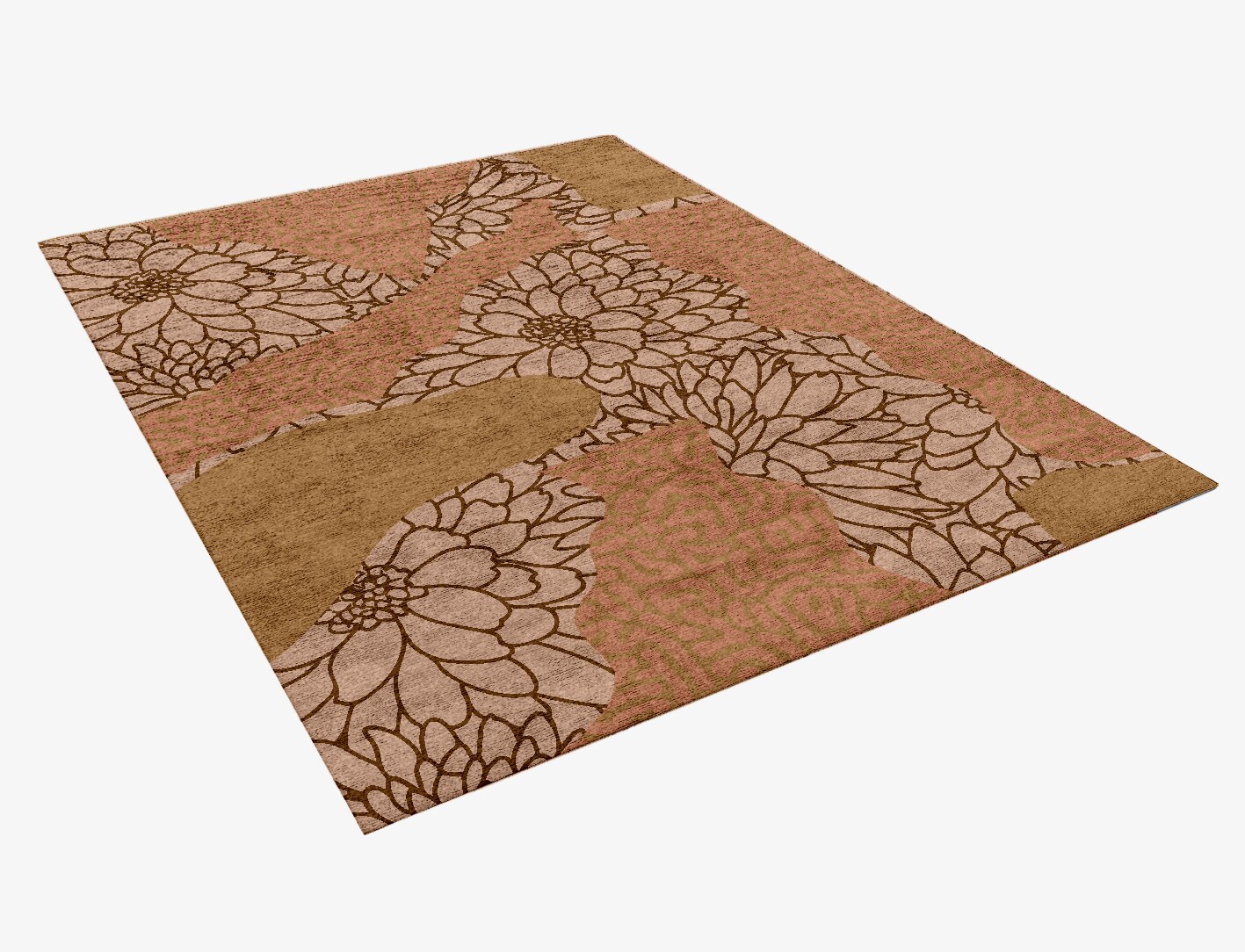 Dianthus Field of Flowers Rectangle Hand Knotted Bamboo Silk Custom Rug by Rug Artisan