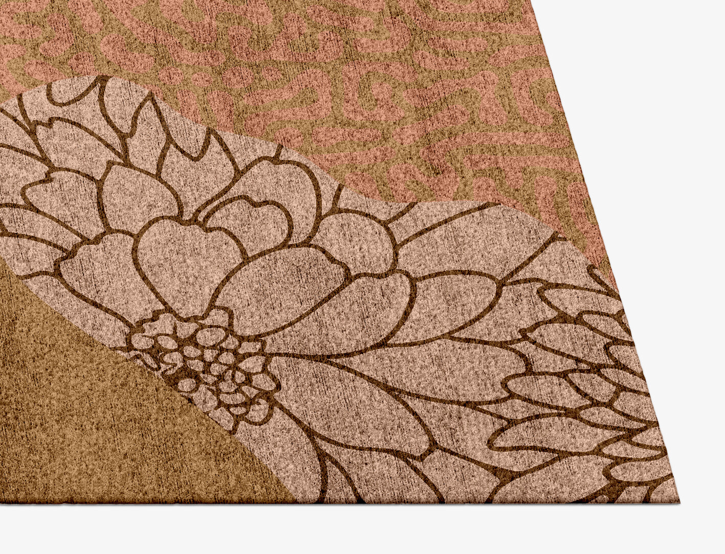 Dianthus Field of Flowers Rectangle Hand Knotted Bamboo Silk Custom Rug by Rug Artisan