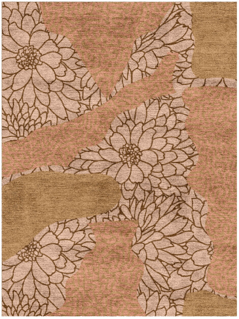 Dianthus Field of Flowers Rectangle Hand Knotted Bamboo Silk Custom Rug by Rug Artisan