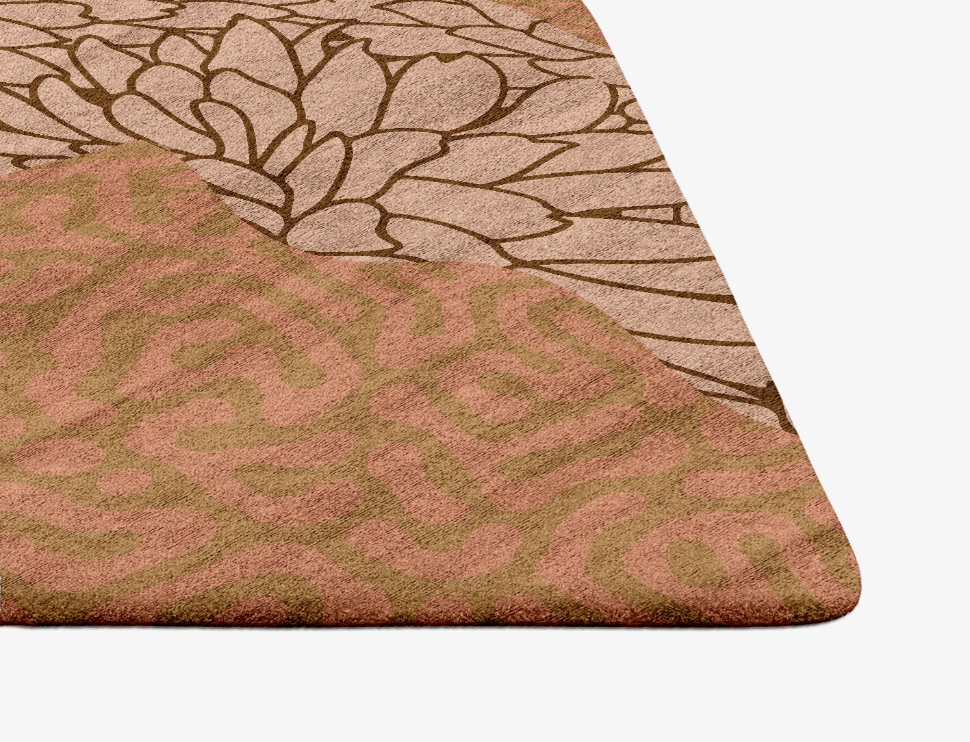 Dianthus Field of Flowers Ogee Hand Tufted Bamboo Silk Custom Rug by Rug Artisan