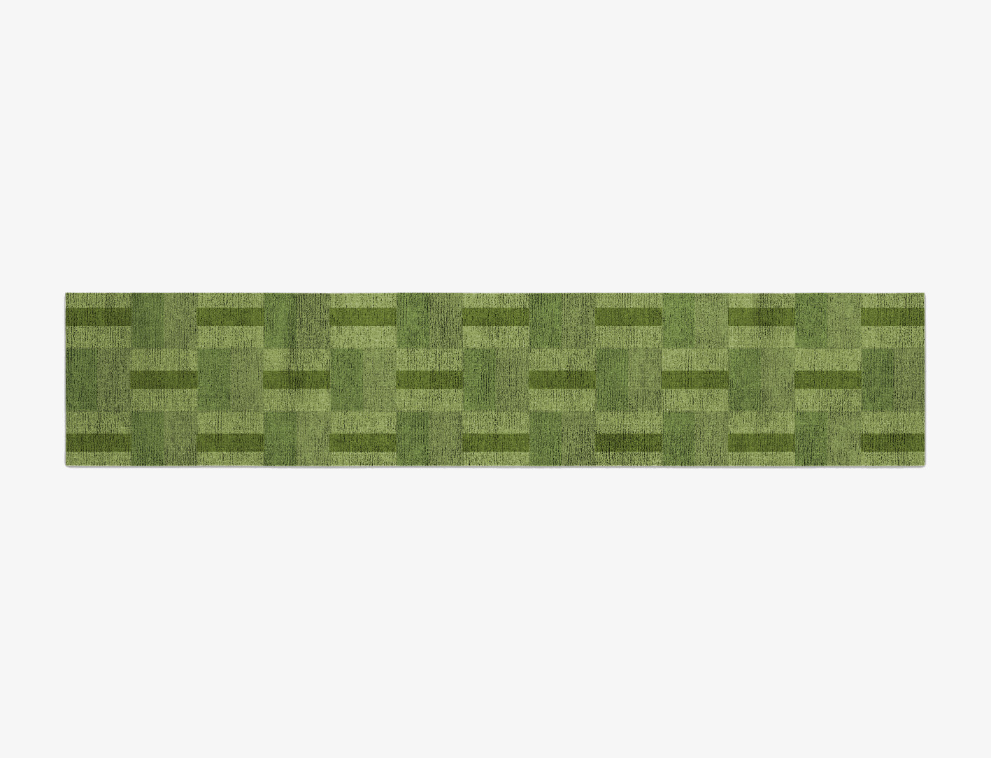 Dill Geometric Runner Flatweave Bamboo Silk Custom Rug by Rug Artisan