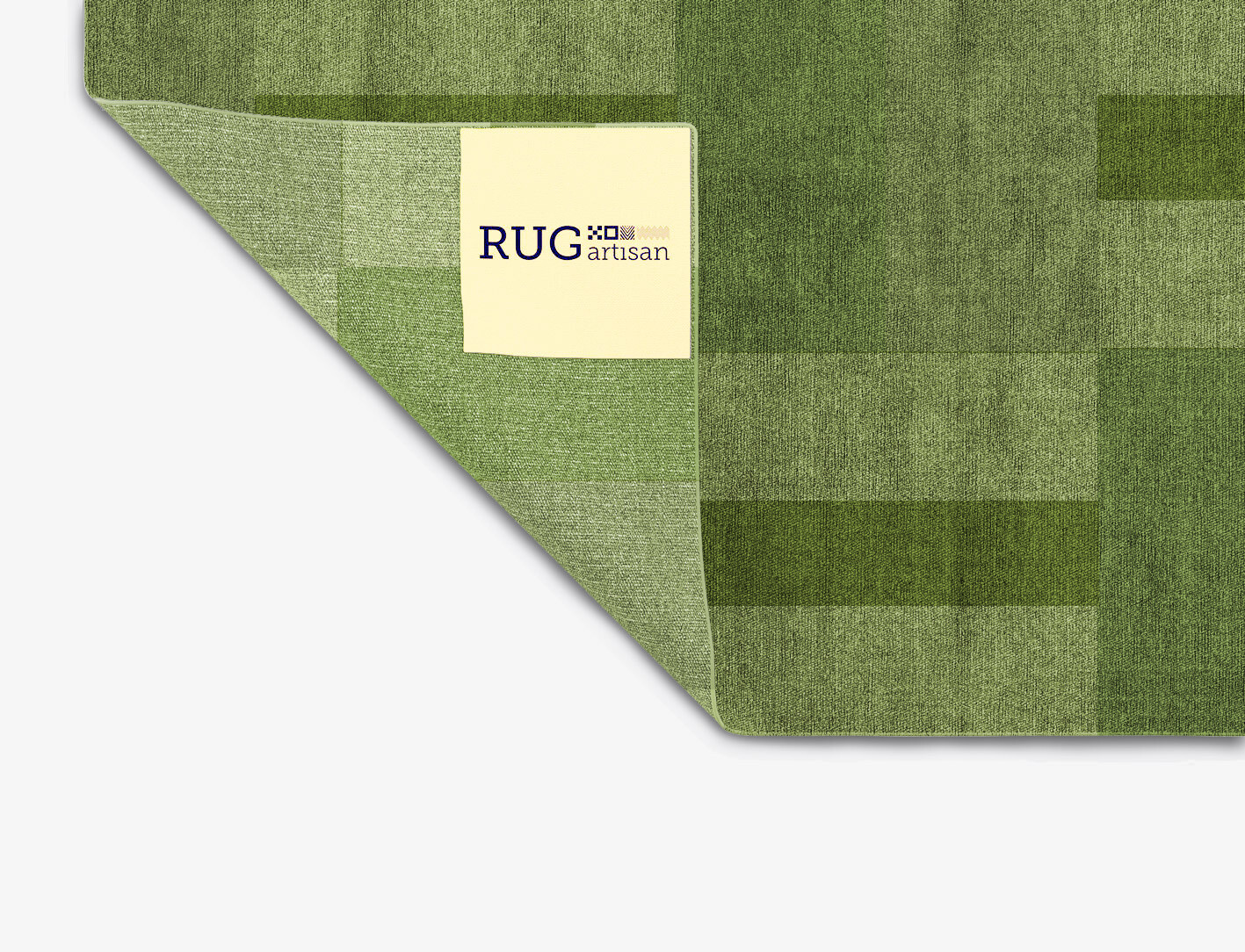 Dill Geometric Square Flatweave Bamboo Silk Custom Rug by Rug Artisan
