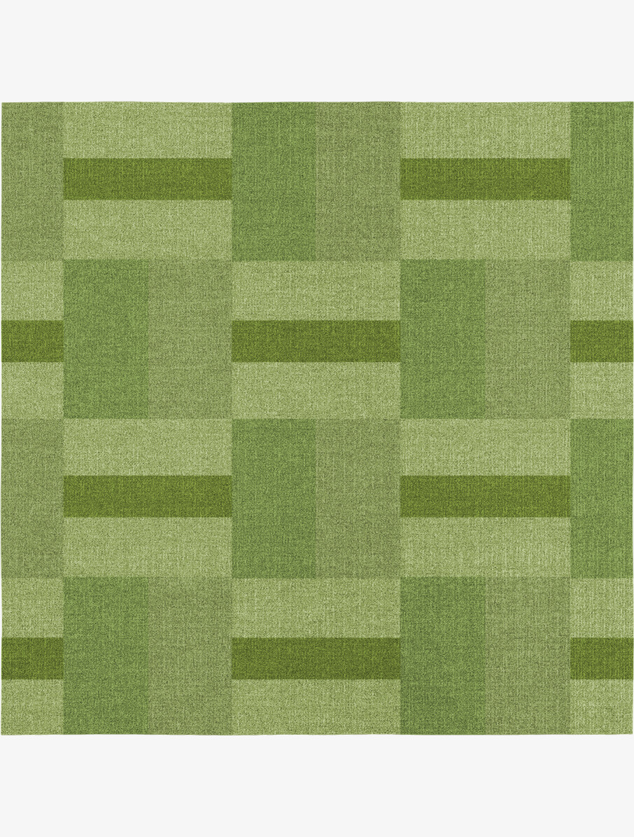 Dill Geometric Square Flatweave New Zealand Wool Custom Rug by Rug Artisan