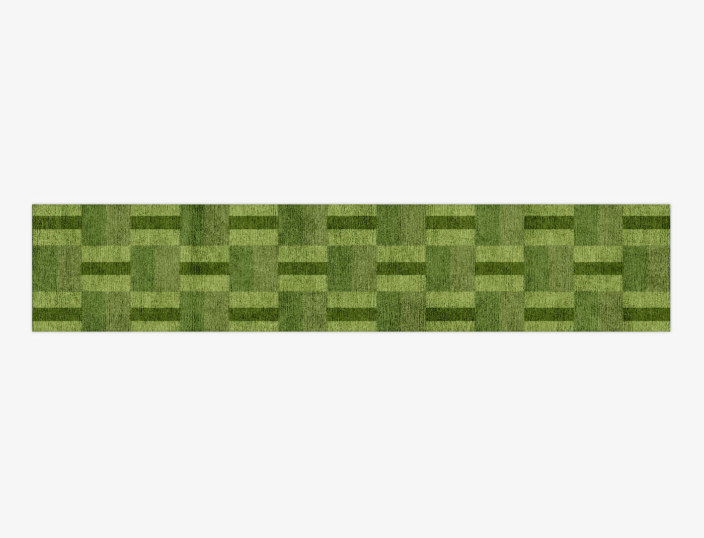 Dill Geometric Runner Hand Knotted Bamboo Silk Custom Rug by Rug Artisan