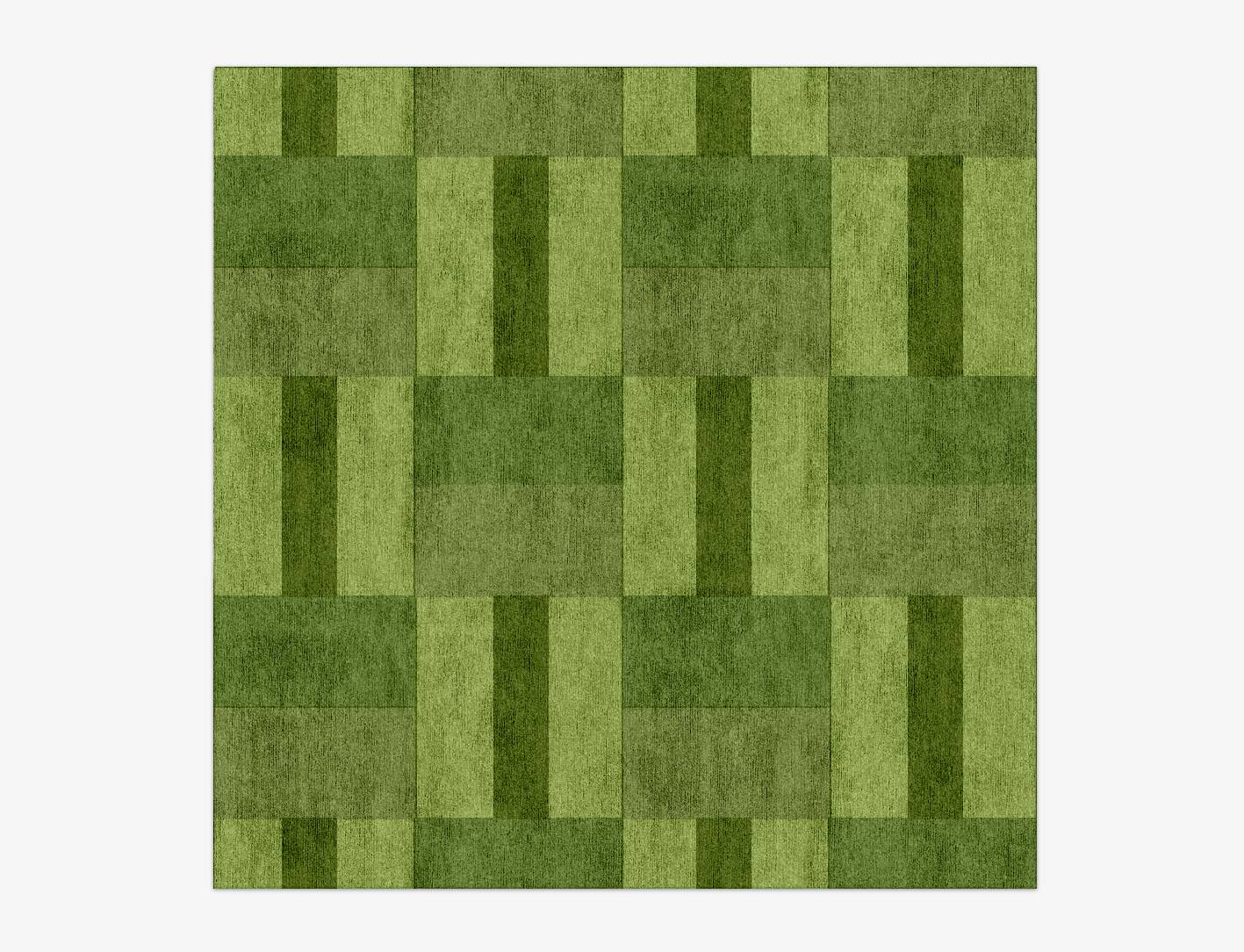Dill Geometric Square Hand Knotted Bamboo Silk Custom Rug by Rug Artisan