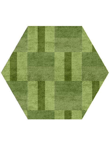 Dill Geometric Hexagon Hand Tufted Bamboo Silk Custom Rug by Rug Artisan