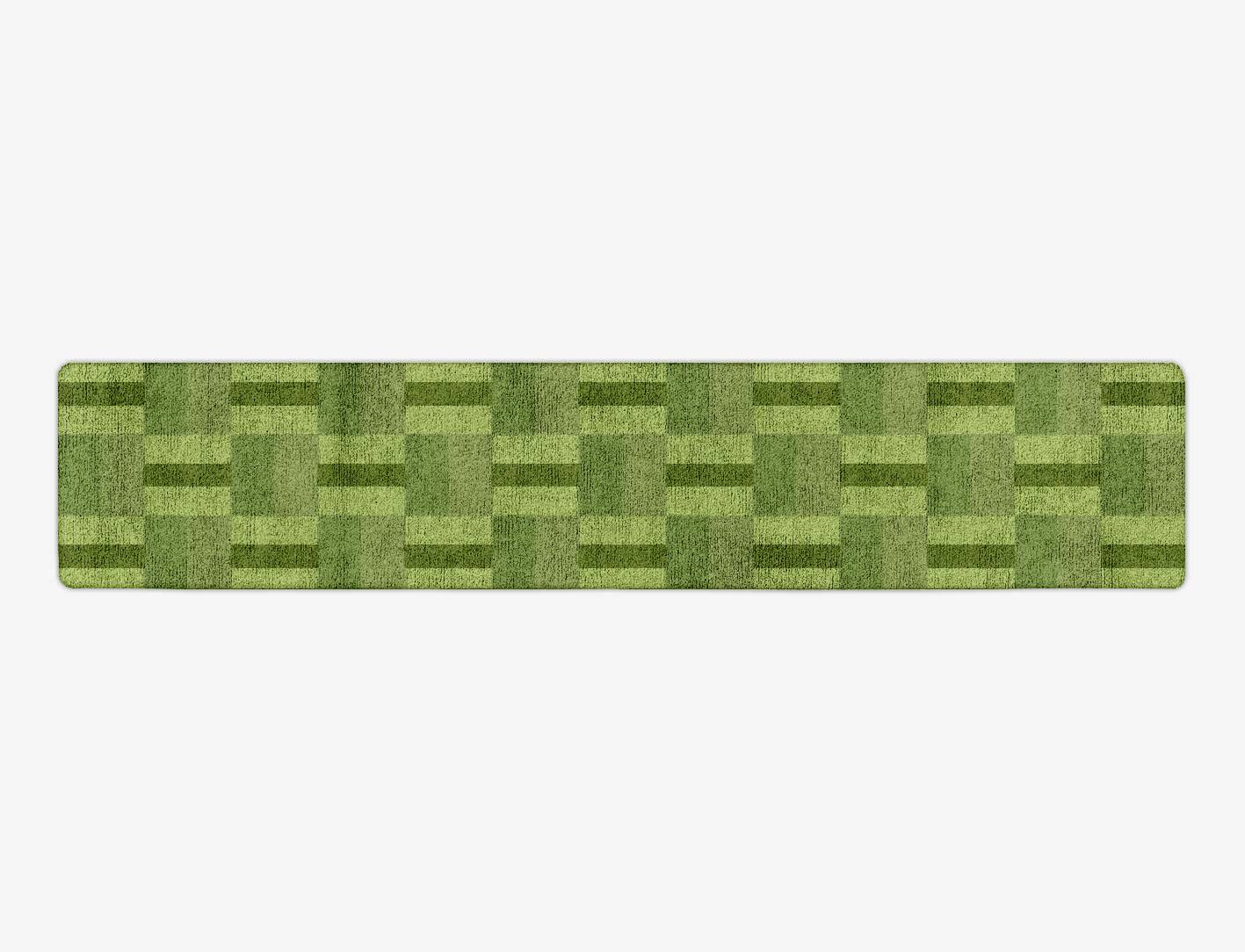 Dill Geometric Runner Hand Tufted Bamboo Silk Custom Rug by Rug Artisan