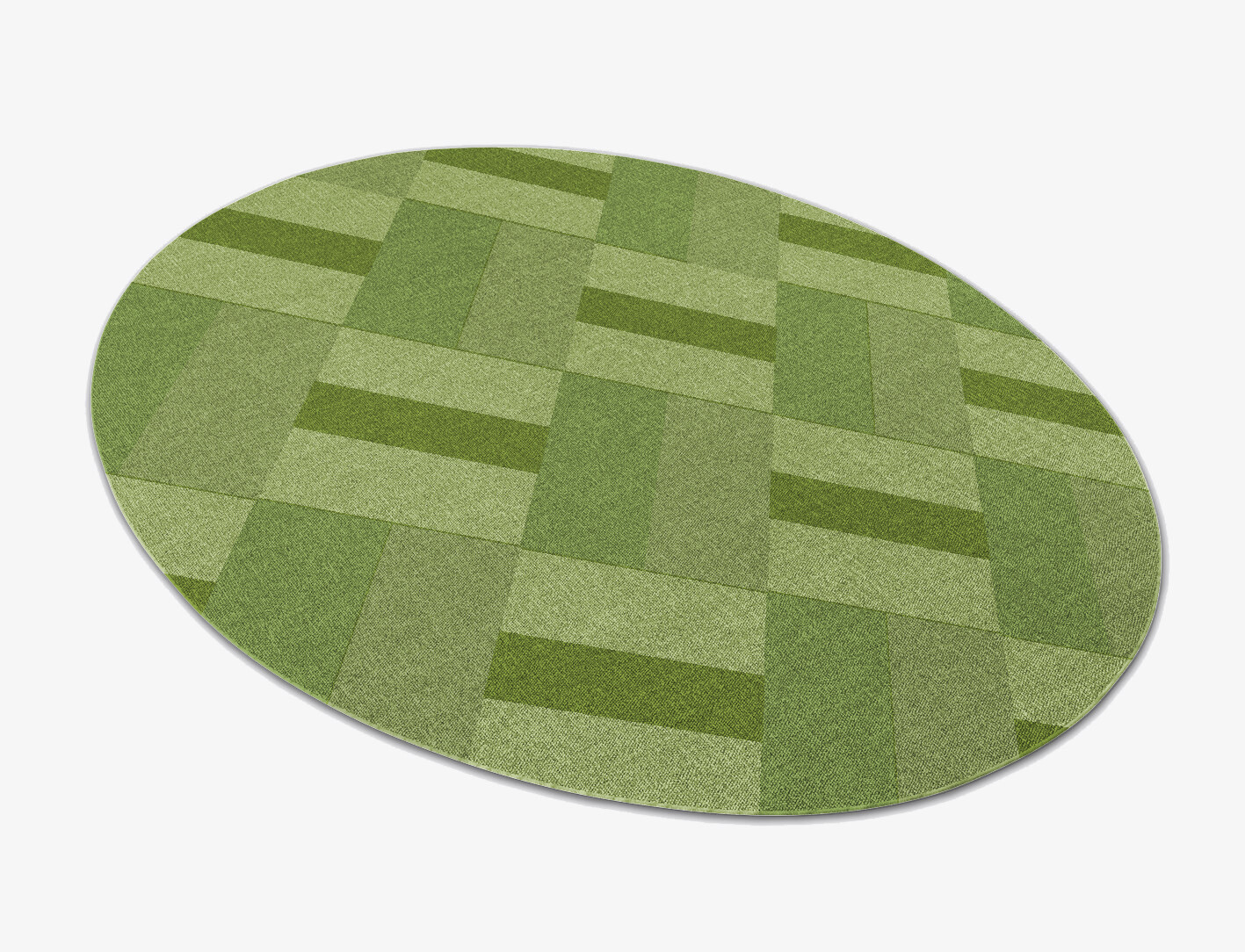 Dill Geometric Oval Outdoor Recycled Yarn Custom Rug by Rug Artisan