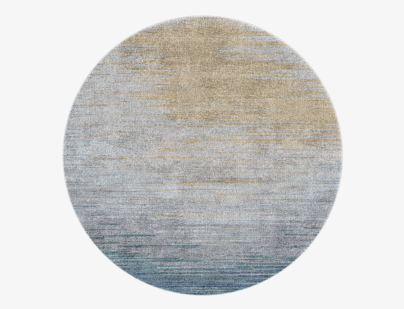Dimday Cerulean Round Hand Knotted Bamboo Silk Custom Rug by Rug Artisan