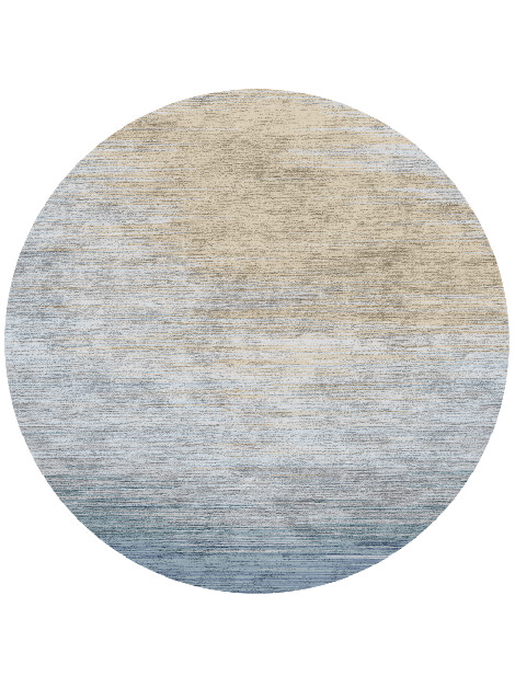 Dimday Cerulean Round Hand Knotted Bamboo Silk Custom Rug by Rug Artisan