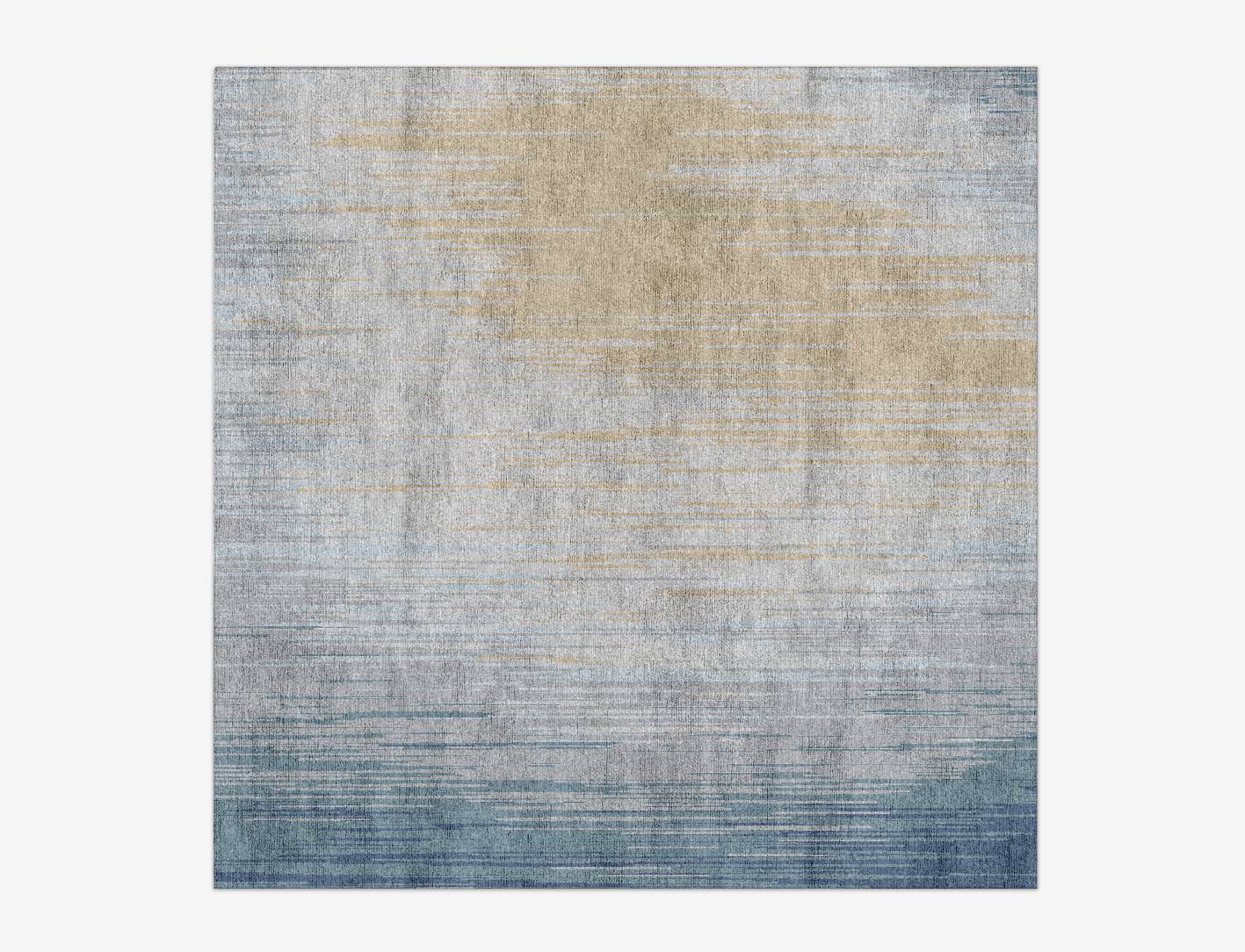 Dimday Cerulean Square Hand Knotted Bamboo Silk Custom Rug by Rug Artisan