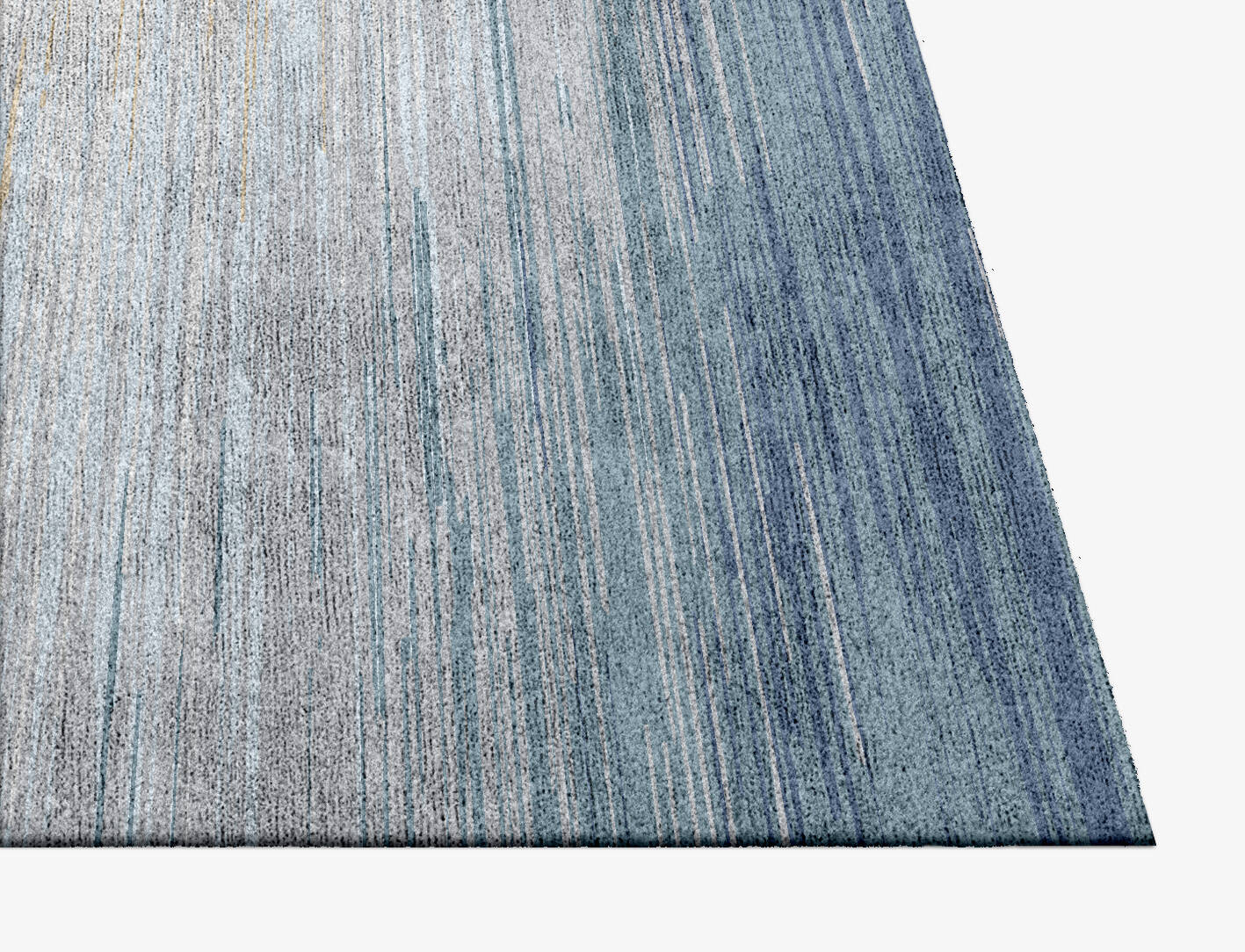 Dimday Cerulean Square Hand Knotted Bamboo Silk Custom Rug by Rug Artisan