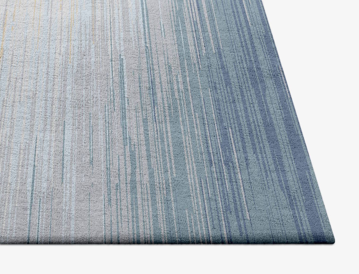 Dimday Cerulean Square Hand Tufted Pure Wool Custom Rug by Rug Artisan