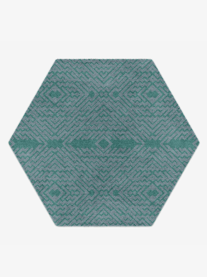 Dipper Geometric Hexagon Hand Knotted Tibetan Wool Custom Rug by Rug Artisan