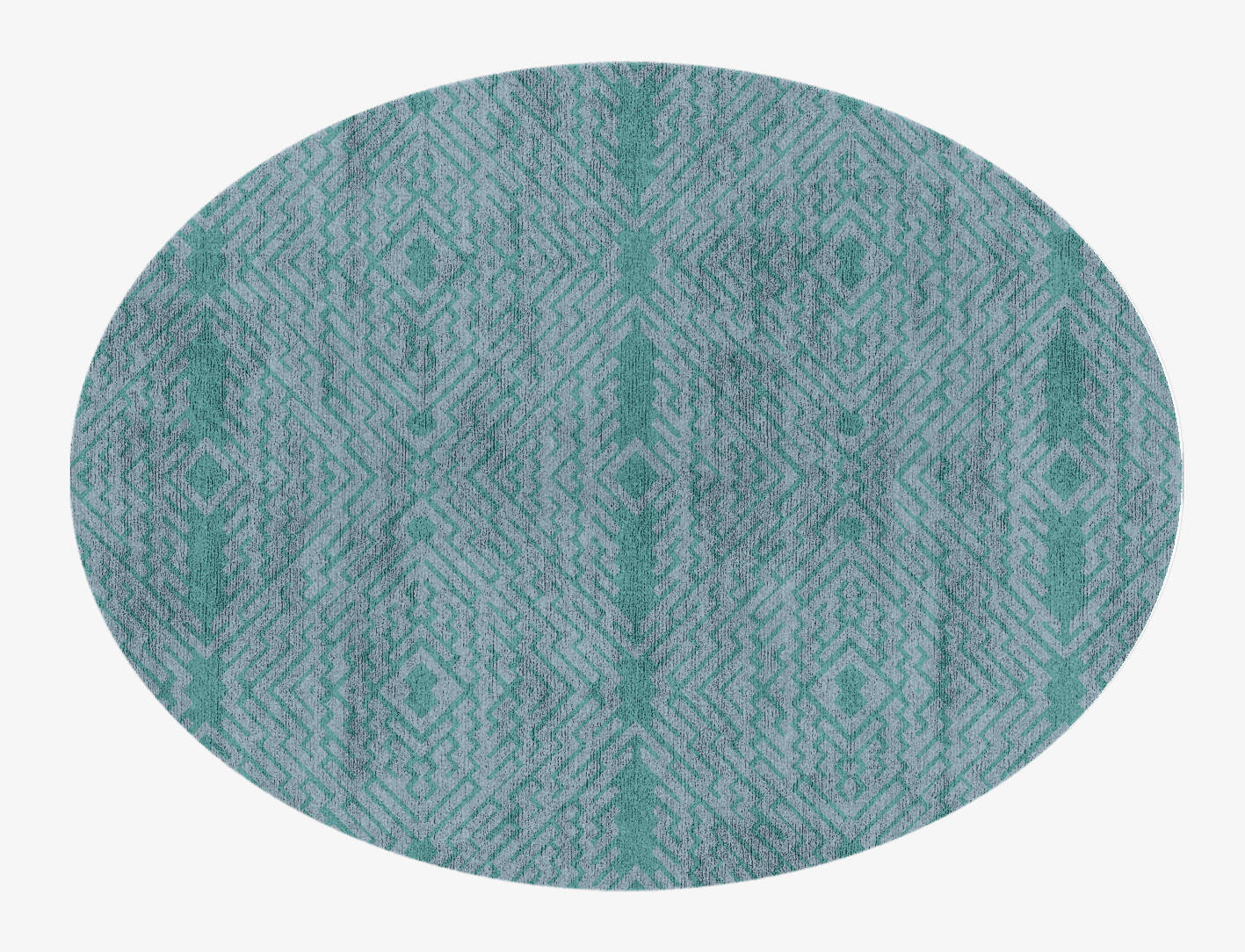 Dipper Geometric Oval Hand Knotted Bamboo Silk Custom Rug by Rug Artisan