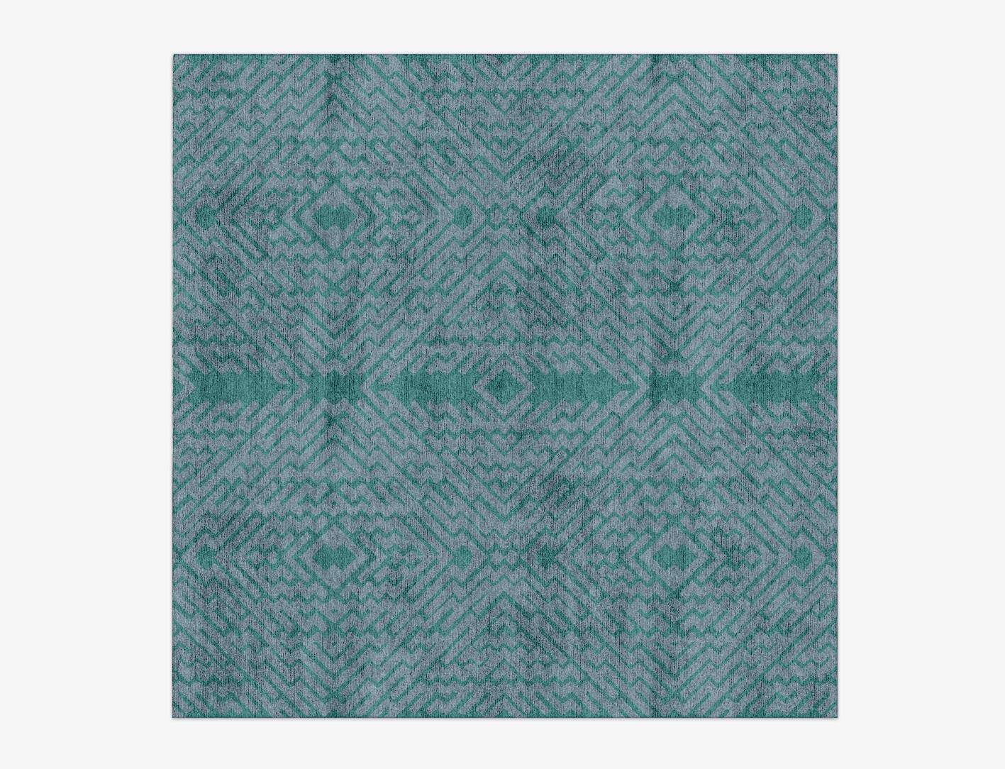Dipper Geometric Square Hand Knotted Bamboo Silk Custom Rug by Rug Artisan