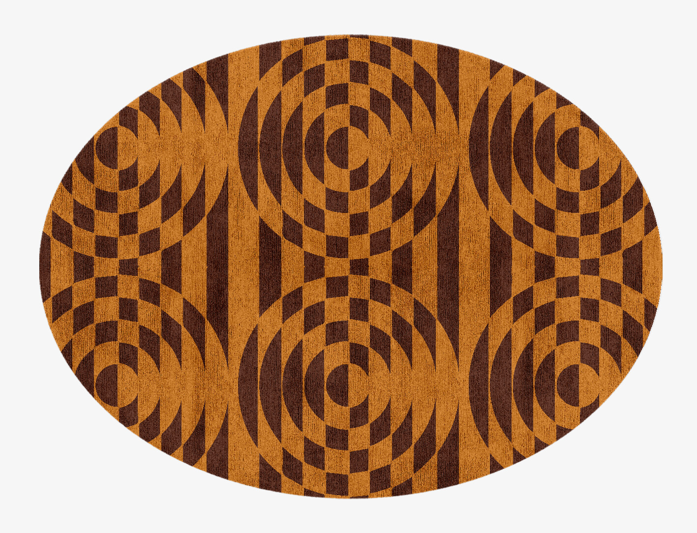 Disc Drive Geometric Oval Hand Knotted Bamboo Silk Custom Rug by Rug Artisan