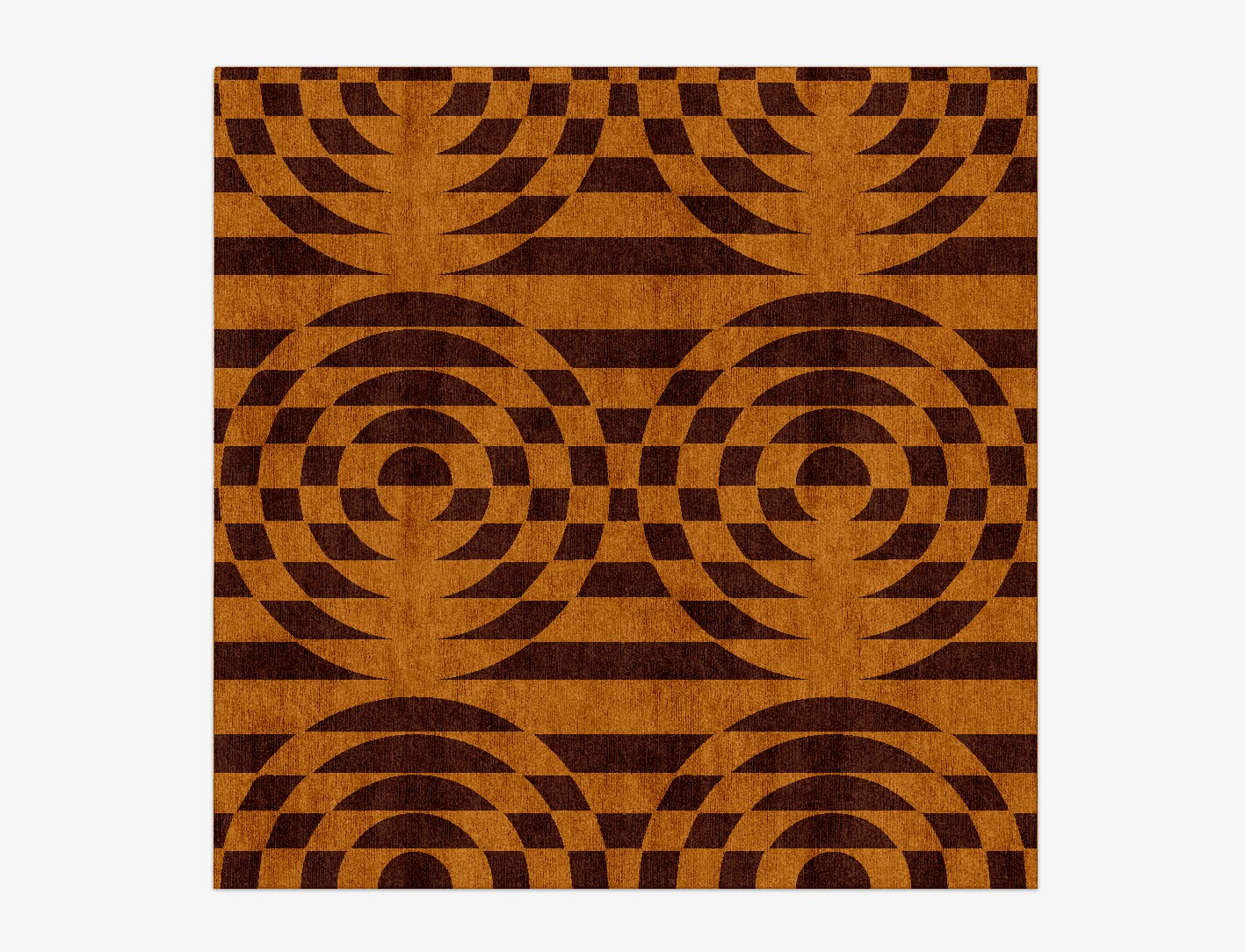 Disc Drive Geometric Square Hand Knotted Bamboo Silk Custom Rug by Rug Artisan