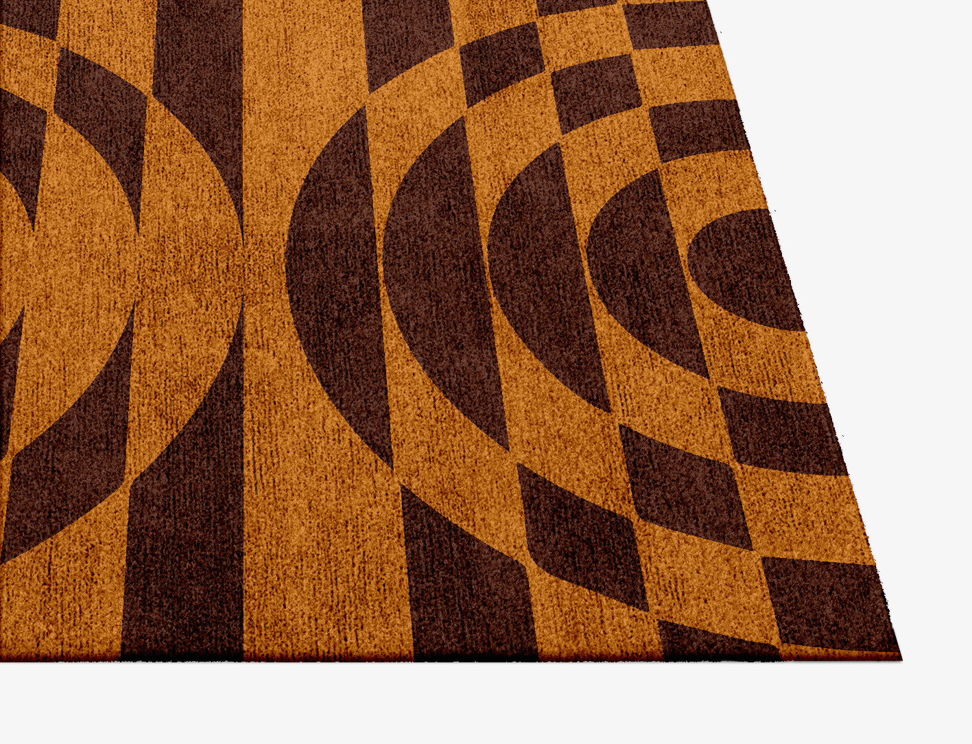 Disc Drive Geometric Square Hand Knotted Bamboo Silk Custom Rug by Rug Artisan