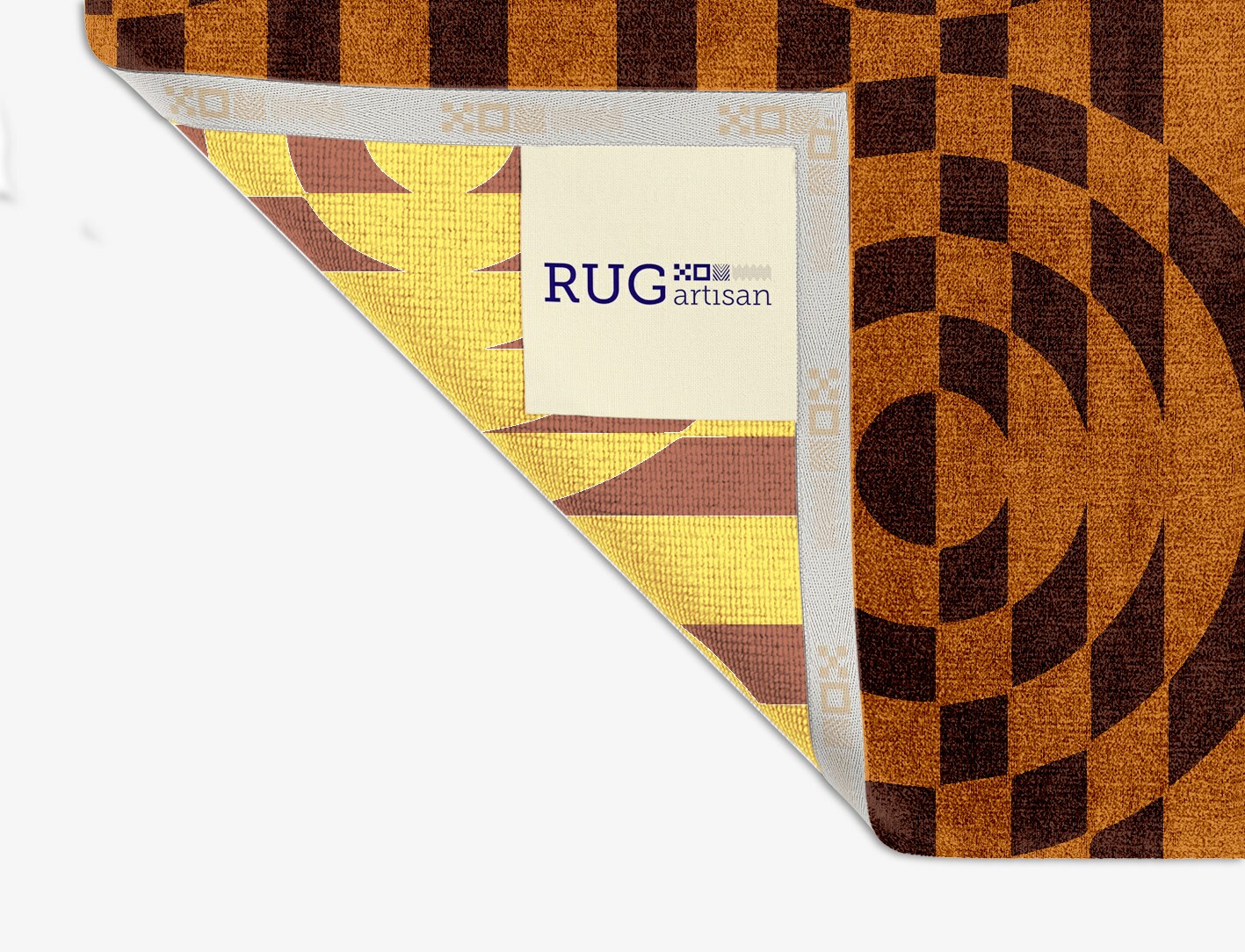 Disc Drive Geometric Square Hand Knotted Bamboo Silk Custom Rug by Rug Artisan