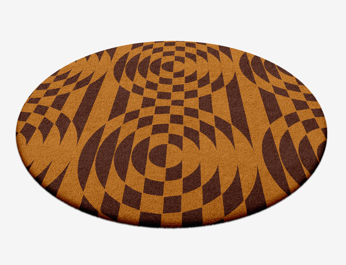 Disc Drive Geometric Round Hand Tufted Pure Wool Custom Rug by Rug Artisan
