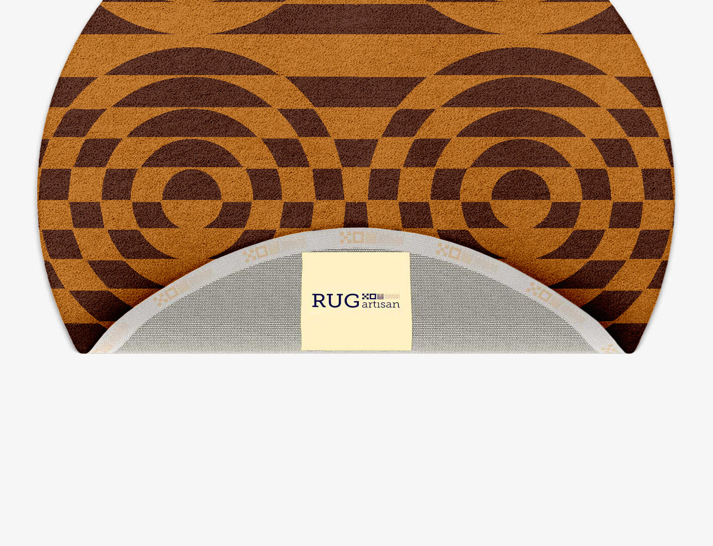 Disc Drive Geometric Round Hand Tufted Pure Wool Custom Rug by Rug Artisan