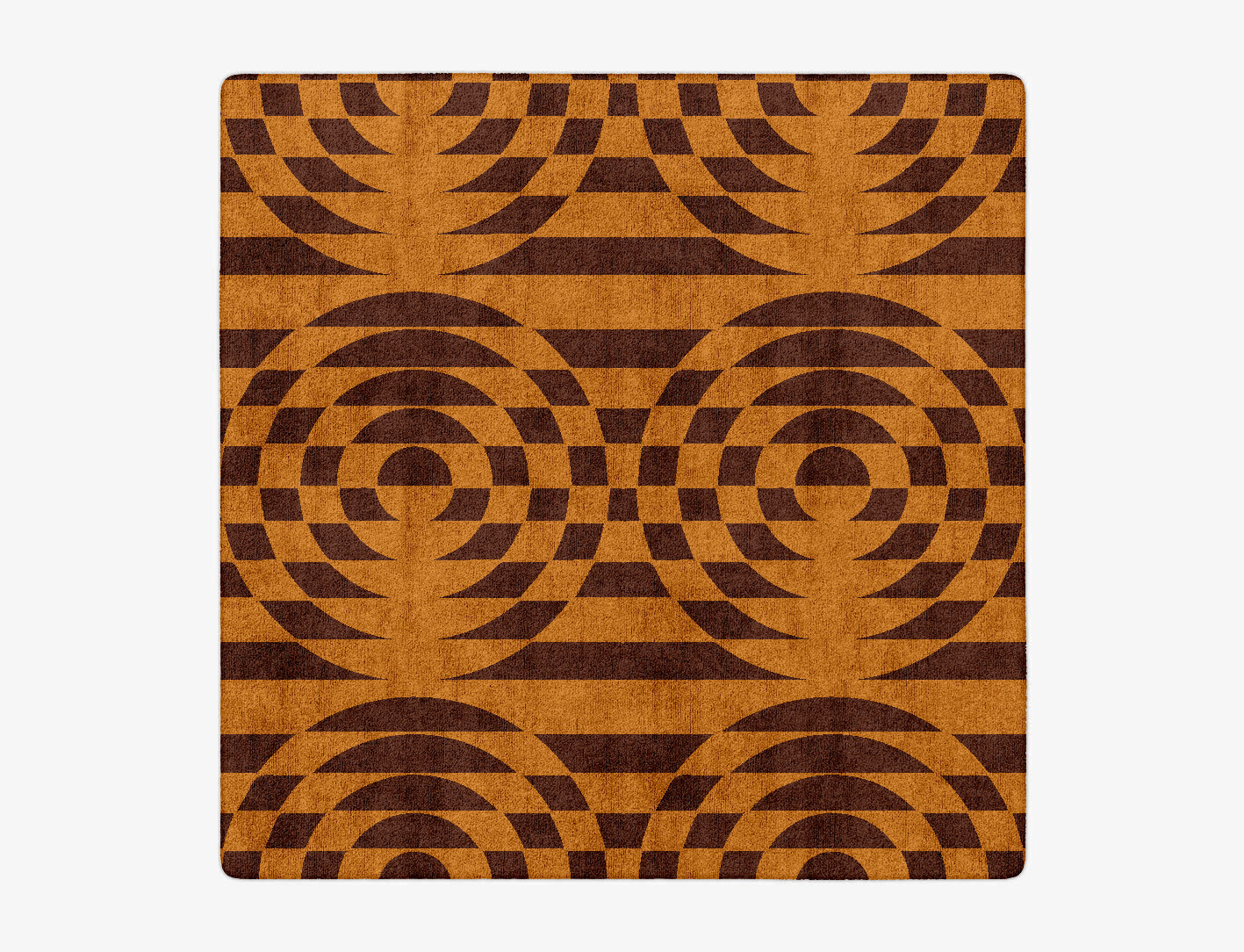 Disc Drive Geometric Square Hand Tufted Bamboo Silk Custom Rug by Rug Artisan
