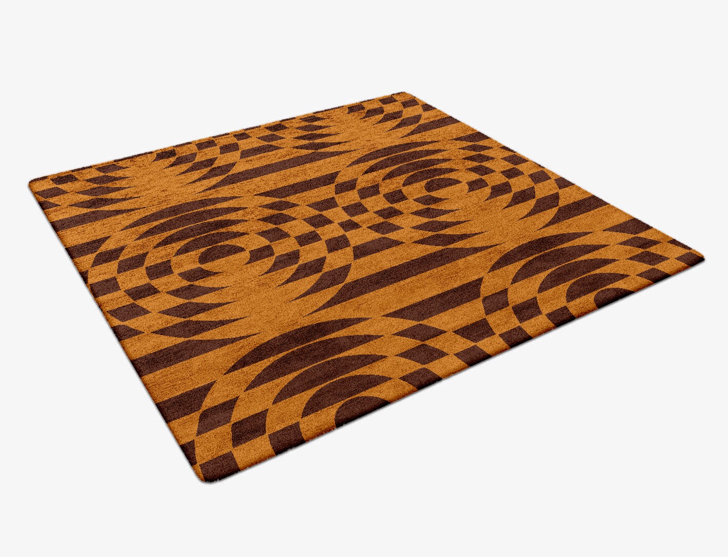 Disc Drive Geometric Square Hand Tufted Bamboo Silk Custom Rug by Rug Artisan