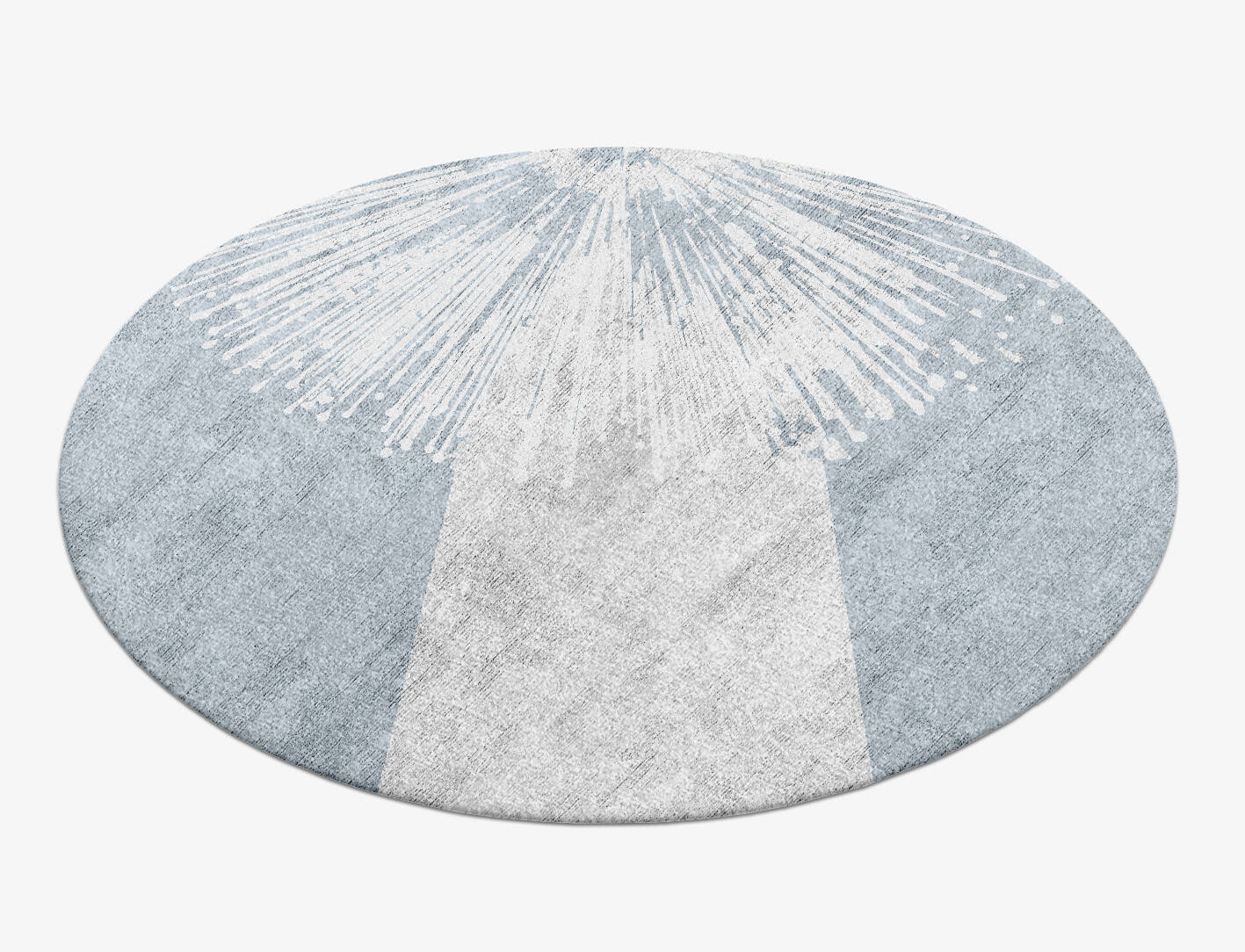 Dispel Cerulean Round Hand Knotted Bamboo Silk Custom Rug by Rug Artisan