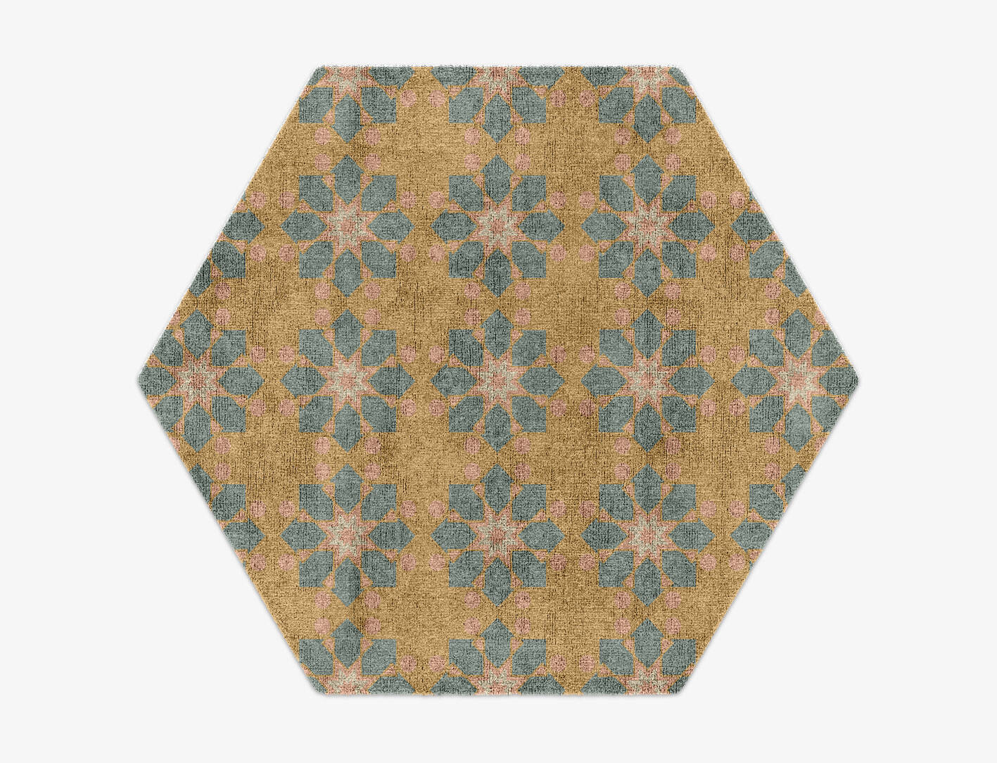 Divina Blue Royal Hexagon Hand Knotted Bamboo Silk Custom Rug by Rug Artisan