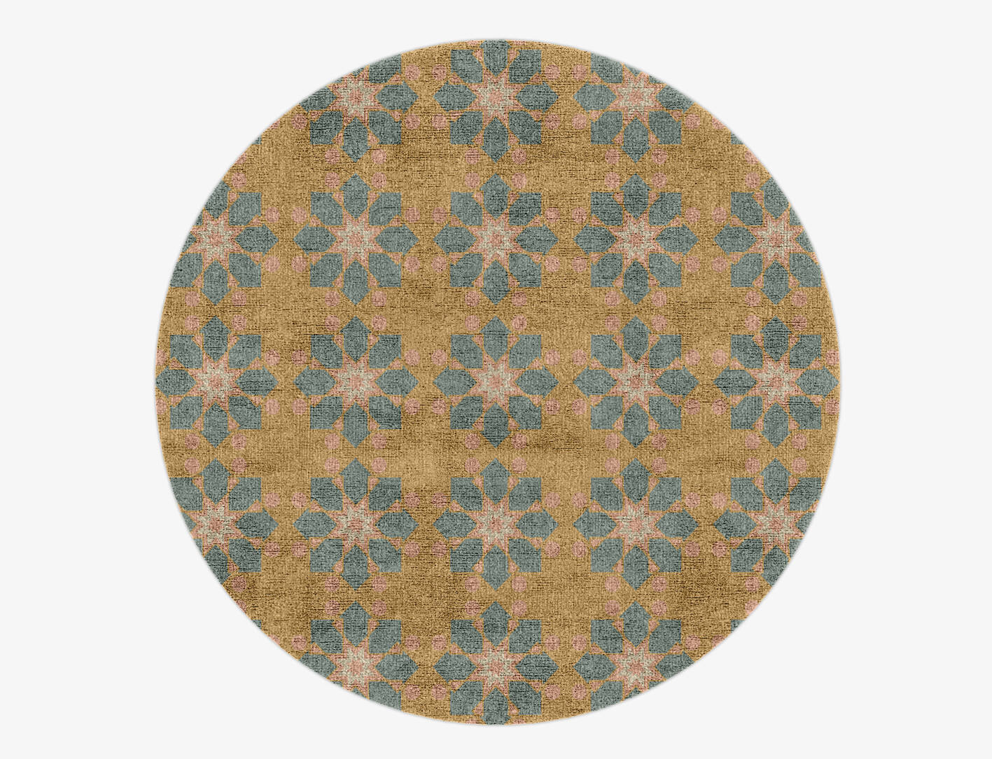 Divina Blue Royal Round Hand Knotted Bamboo Silk Custom Rug by Rug Artisan