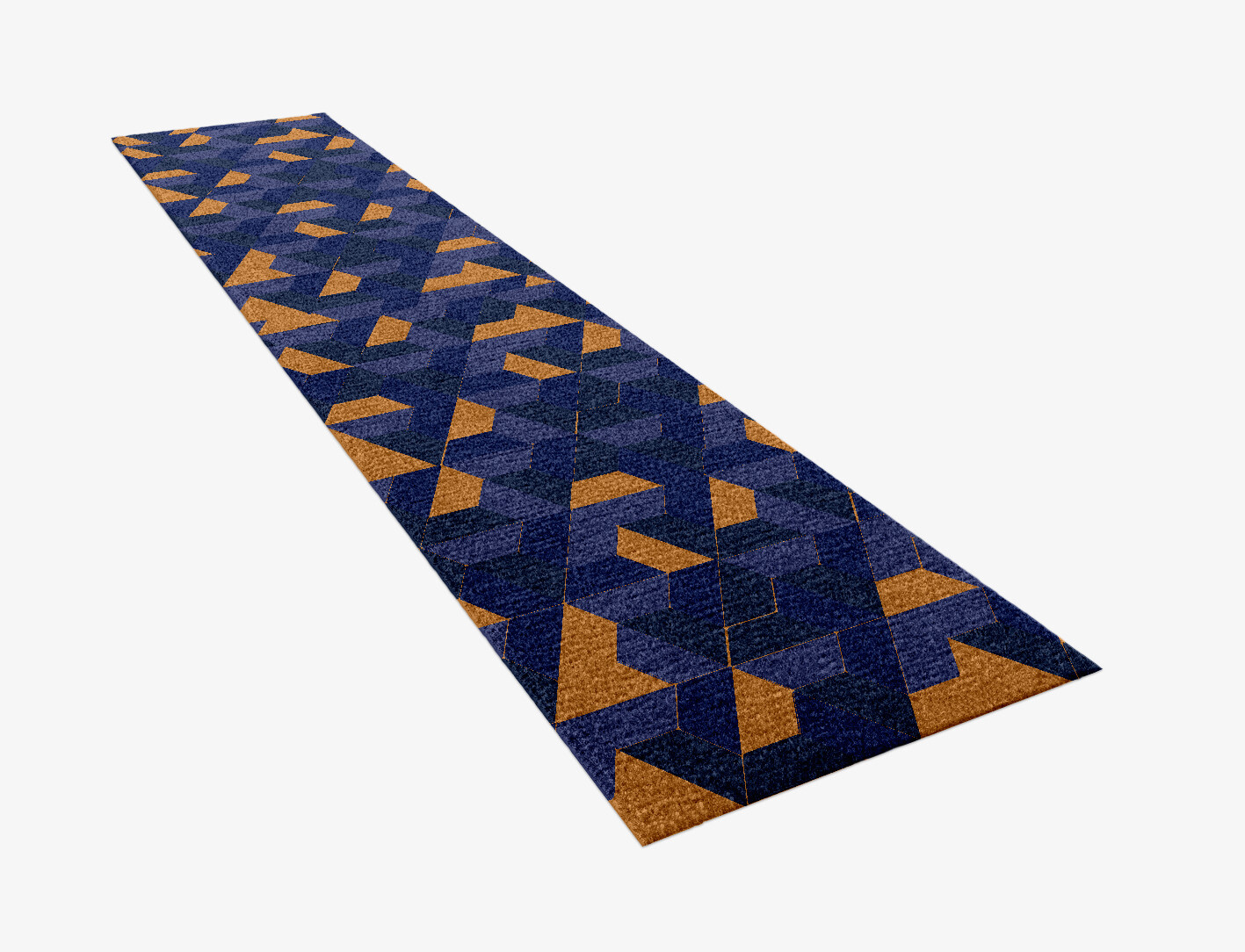 Divisions Geometric Runner Hand Knotted Tibetan Wool Custom Rug by Rug Artisan