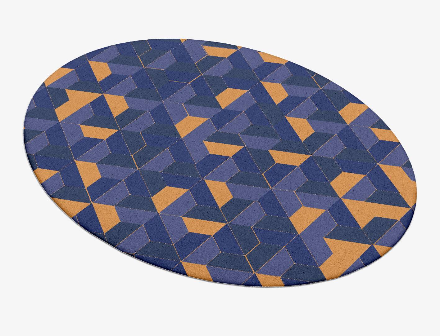 Divisions Modern Geometrics Oval Hand Tufted Pure Wool Custom Rug by Rug Artisan