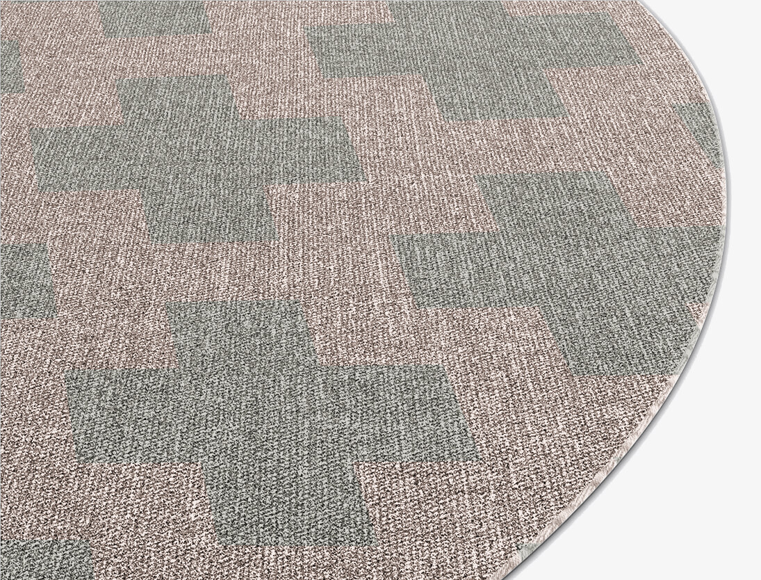Dotly Geometric Oval Flatweave New Zealand Wool Custom Rug by Rug Artisan