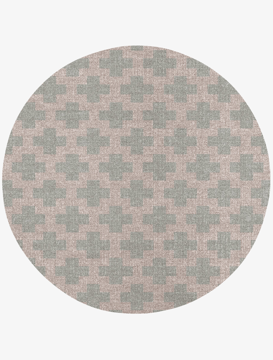 Dotly Geometric Round Flatweave New Zealand Wool Custom Rug by Rug Artisan