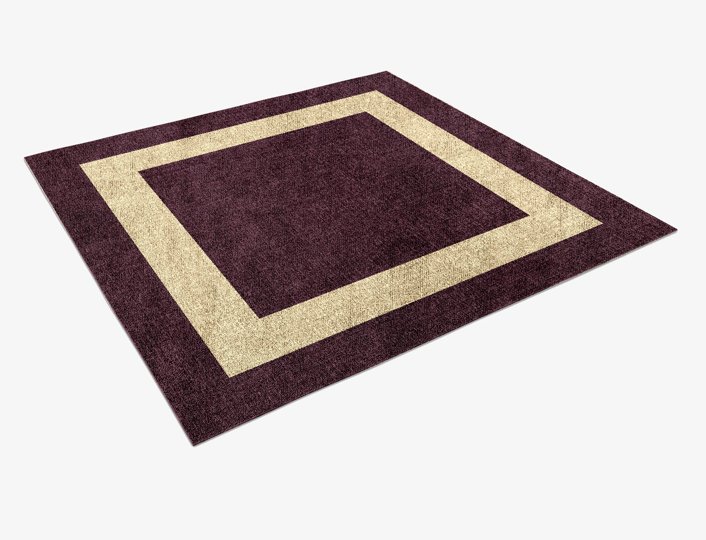 Double Border Geometric Square Flatweave Bamboo Silk Custom Rug by Rug Artisan