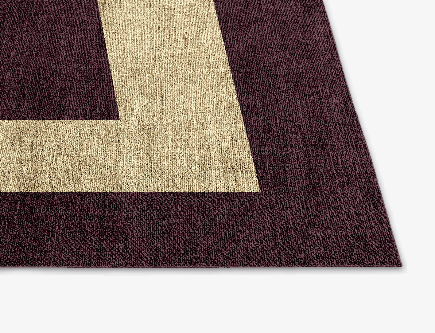 Double Border Geometric Square Flatweave Bamboo Silk Custom Rug by Rug Artisan