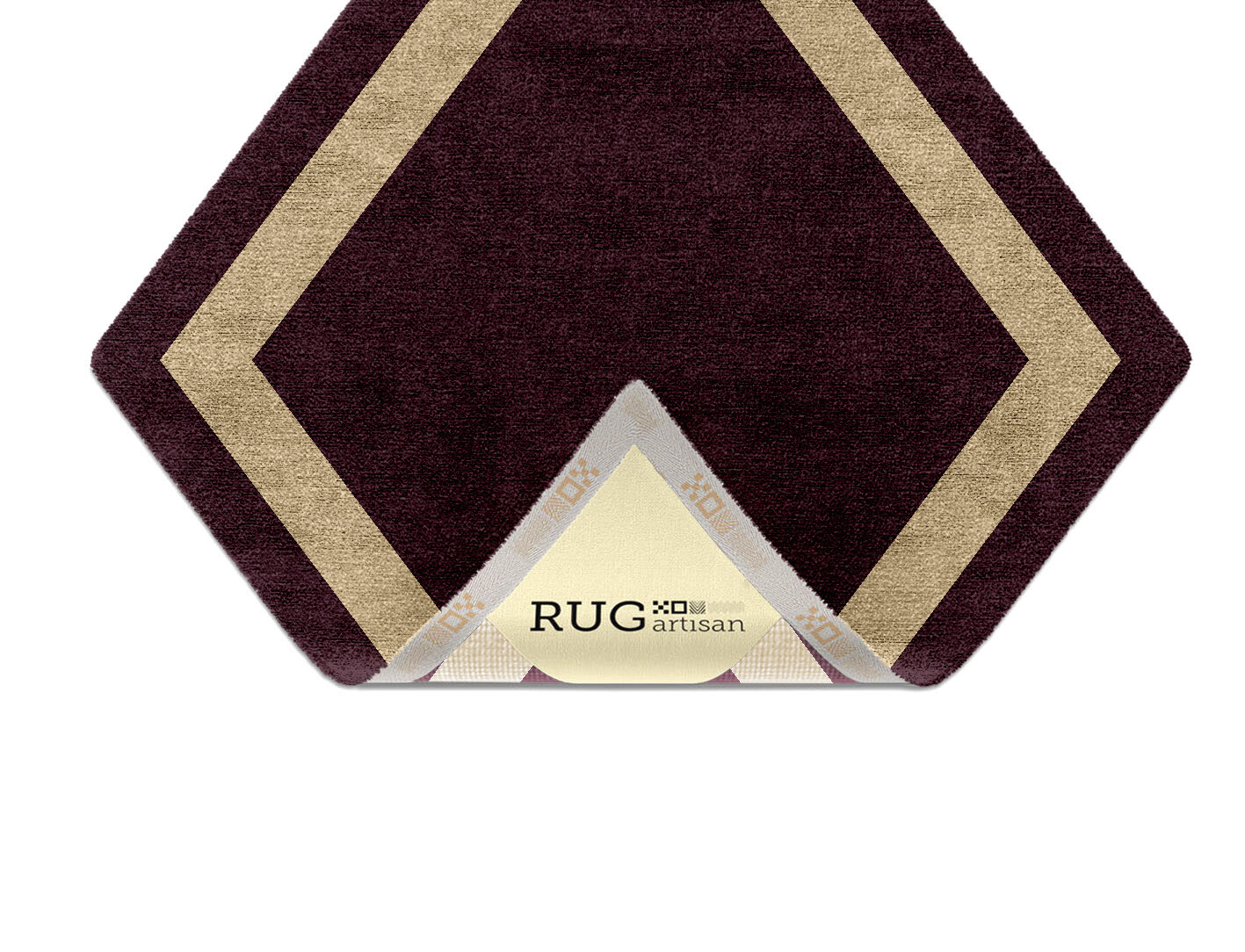 Double Border Geometric Diamond Hand Knotted Bamboo Silk Custom Rug by Rug Artisan