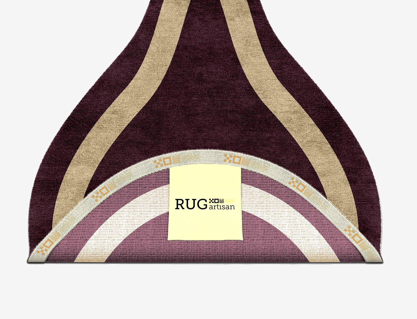 Double Border Geometric Drop Hand Knotted Bamboo Silk Custom Rug by Rug Artisan