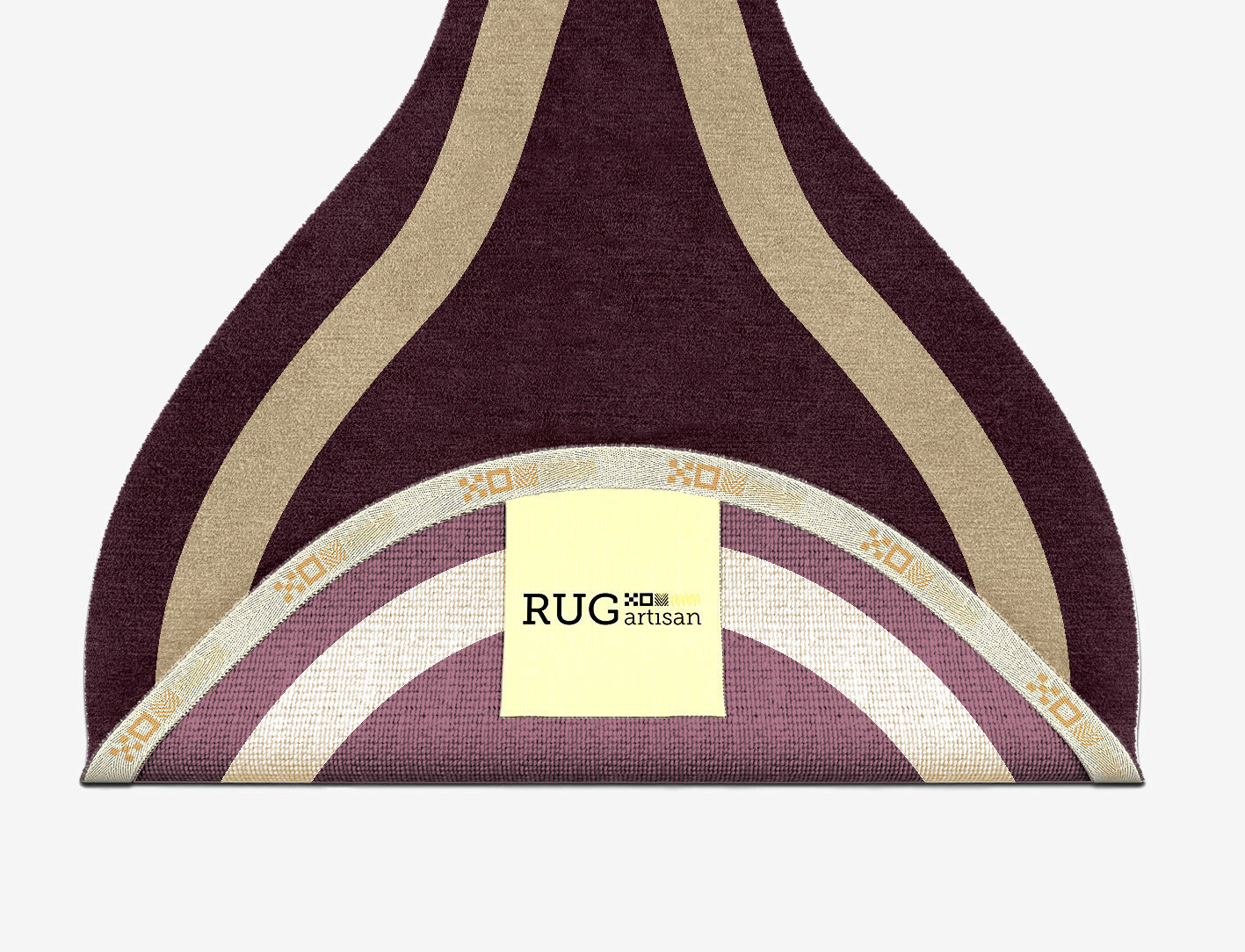 Double Border Geometric Drop Hand Knotted Tibetan Wool Custom Rug by Rug Artisan