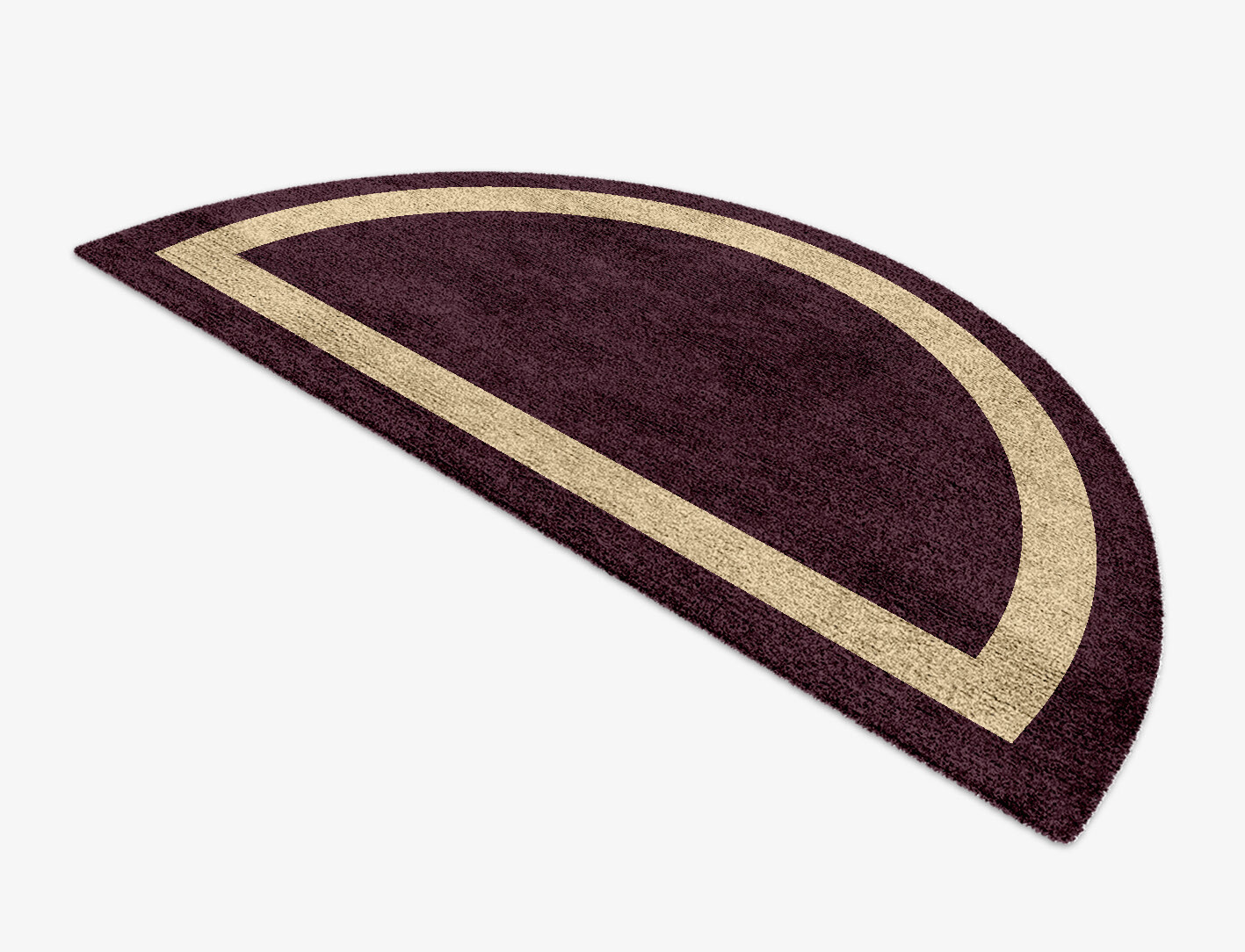 Double Border Geometric Halfmoon Hand Knotted Bamboo Silk Custom Rug by Rug Artisan