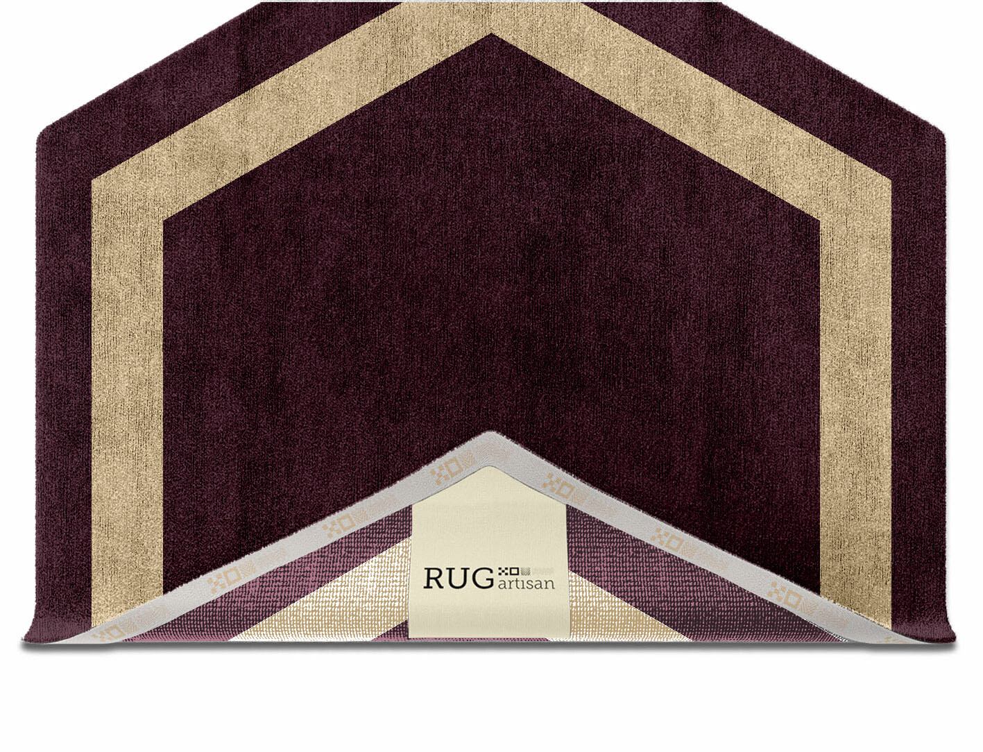 Double Border Geometric Hexagon Hand Knotted Bamboo Silk Custom Rug by Rug Artisan