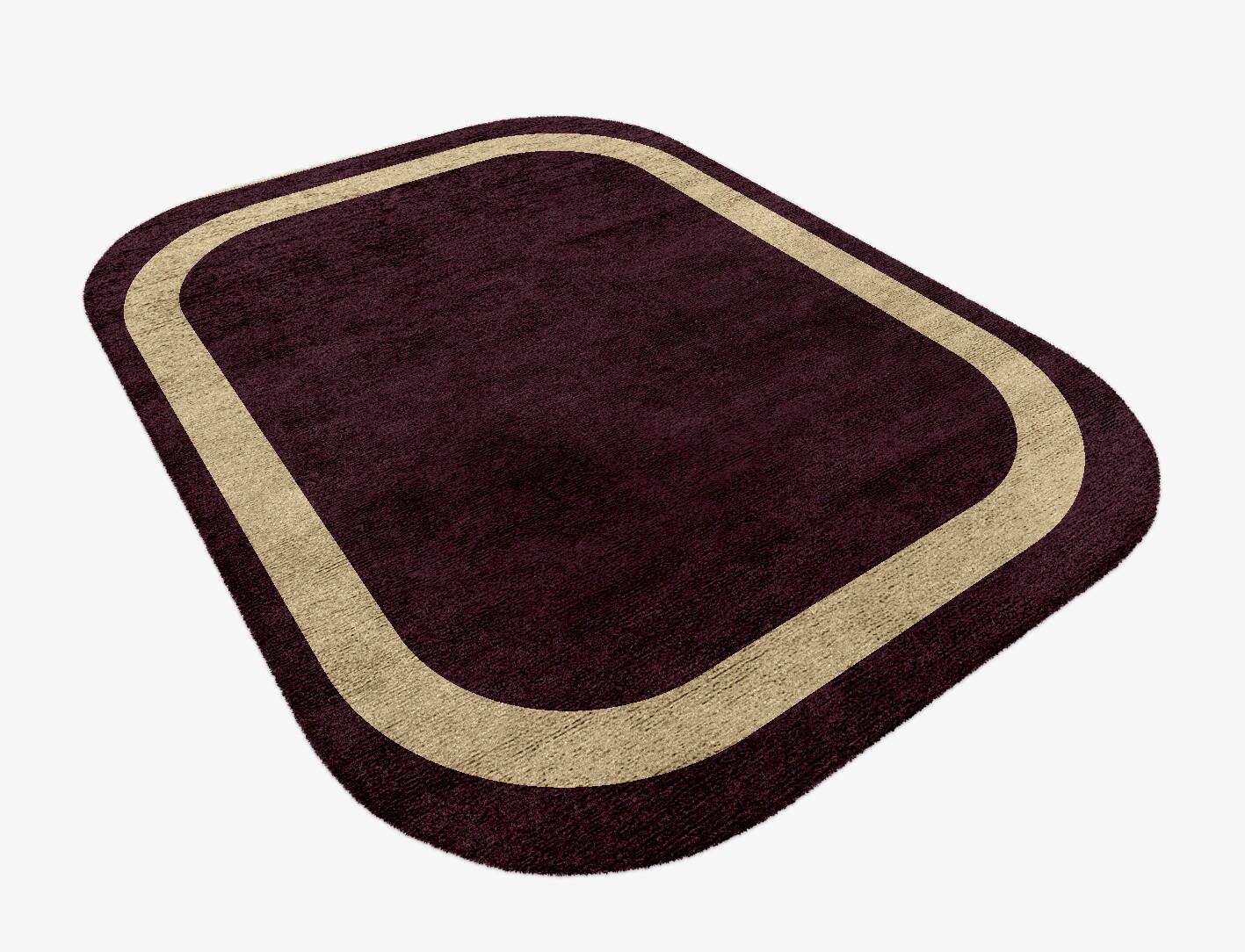 Double Border Geometric Oblong Hand Knotted Bamboo Silk Custom Rug by Rug Artisan