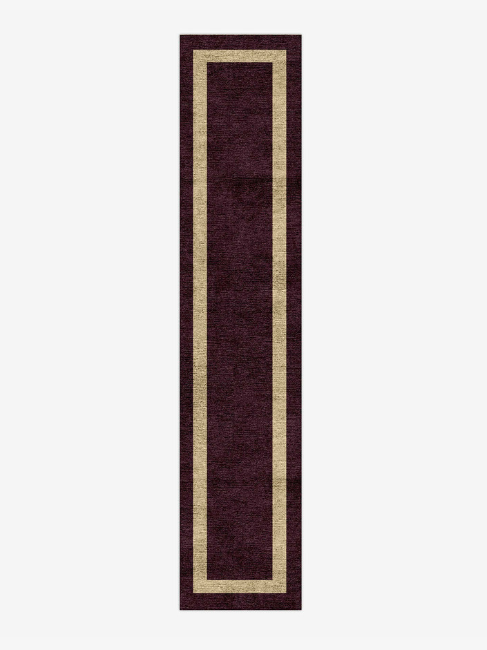 Double Border Geometric Runner Hand Knotted Bamboo Silk Custom Rug by Rug Artisan