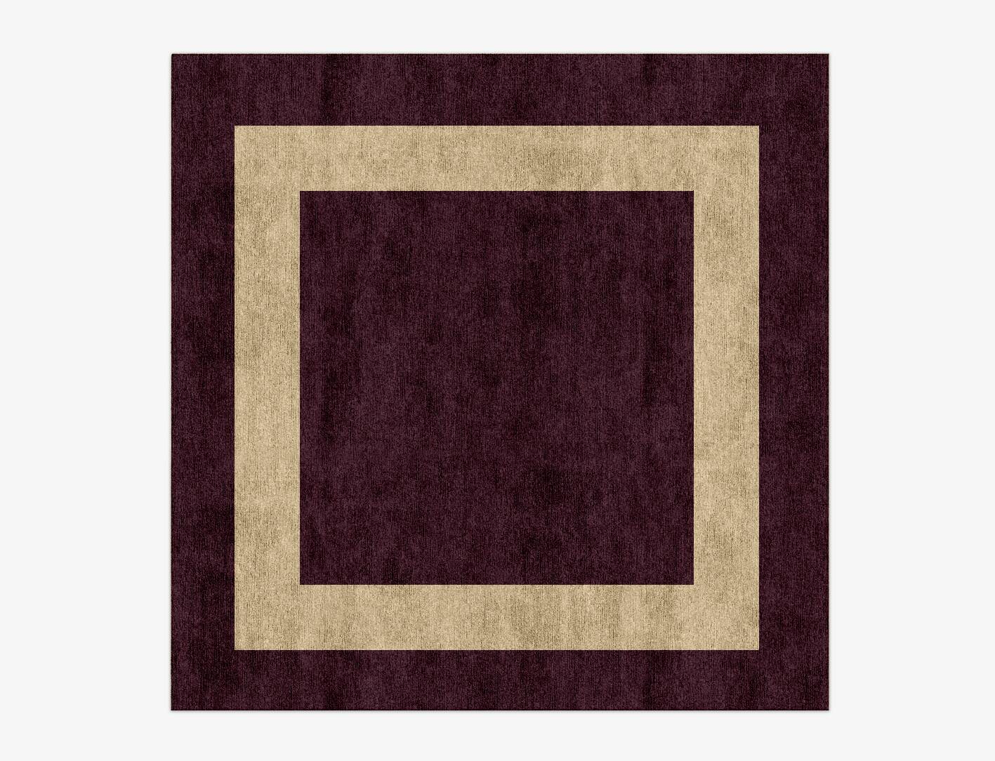 Double Border Geometric Square Hand Knotted Bamboo Silk Custom Rug by Rug Artisan