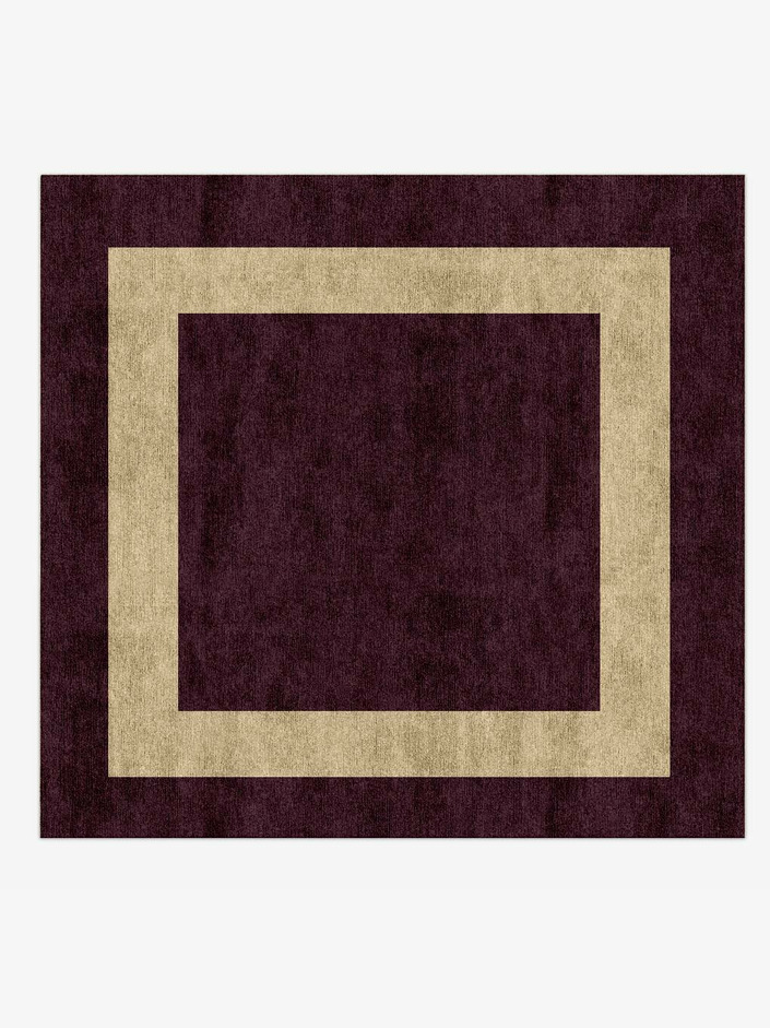 Double Border Geometric Square Hand Knotted Bamboo Silk Custom Rug by Rug Artisan