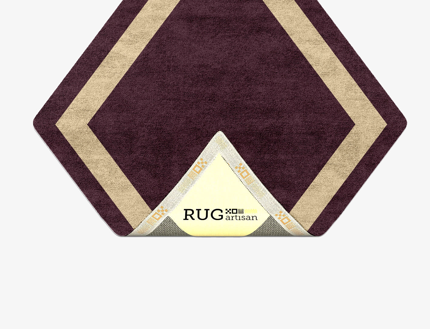 Double Border Geometric Diamond Hand Tufted Bamboo Silk Custom Rug by Rug Artisan